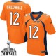 Men Nike Denver Broncos &12 Andre Caldwell Elite Orange Team Color Super Bowl XLVIII NFL Jersey