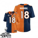 Men Nike Denver Broncos &18 Peyton Manning Elite Alternate/Team Two Tone C Patch Super Bowl XLVIII NFL Jersey