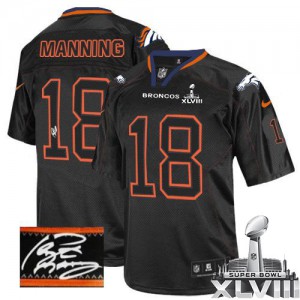 Hommes Nike Denver Broncos # 18 Peyton Manning élite Lights Out noir autographié Super Bowl XLVIII NFL Maillot Magasin Hommes Nike Denver Broncos # 18 Peyton Manning élite Lights Out noir autographié Super Bowl XLVIII NFL Maillot Magasin