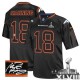 Men Nike Denver Broncos &18 Peyton Manning Elite Lights Out Black Autographed Super Bowl XLVIII NFL Jersey
