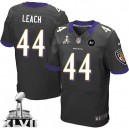 Men Nike Baltimore Ravens &44 Vonta Leach Elite Black Alternate Super Bowl XLVII NFL Jersey