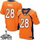 Men Nike Denver Broncos &28 Montee Ball New Elite Orange Team Color Super Bowl XLVIII NFL Jersey