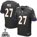 Men Nike Baltimore Ravens &27 Ray Rice Elite Black Alternate Super Bowl XLVII NFL Jersey