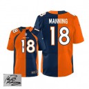 Men Nike Denver Broncos &18 Peyton Manning Elite Team/Alternate Two Tone Autographed NFL Jersey