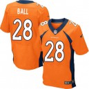Men Nike Denver Broncos &28 Montee Ball New Elite Orange Team Color NFL Jersey