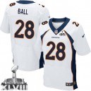 Men Nike Denver Broncos &28 Montee Ball New Elite White Super Bowl XLVIII NFL Jersey