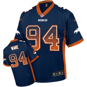 Jeunesse Nike Denver Broncos # 94 DeMarcus Ware élite Navy Bleu Drift mode NFL Maillot Magasin