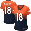Women Nike Denver Broncos &18 Peyton Manning Elite Orange/Navy Fadeaway NFL Jersey