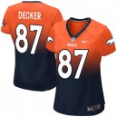 Women Nike Denver Broncos &87 Eric Decker Elite Orange/Navy Fadeaway NFL Jersey