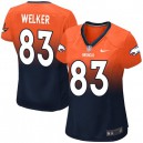 Women Nike Denver Broncos &83 Wes Welker Elite Orange/Navy Fadeaway NFL Jersey