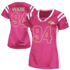 Femmes Nike Denver Broncos # 94 DeMarcus Ware élite rose lui projet Shimmer NFL Maillot Magasin