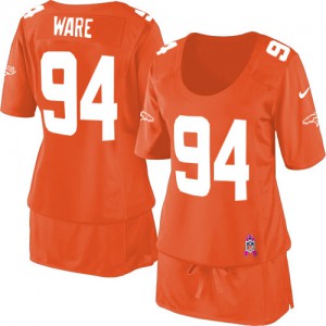 Femmes Nike Denver Broncos # 94 DeMarcus Ware élite Orange Breast Cancer Awareness NFL Maillot Magasin