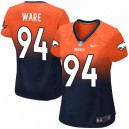 Women Nike Denver Broncos &94 DeMarcus Ware Elite Orange/Navy Fadeaway NFL Jersey