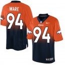 Men Nike Denver Broncos &94 DeMarcus Ware Elite Orange/Navy Fadeaway NFL Jersey