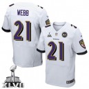 Men Nike Baltimore Ravens &21 Lardarius Webb Elite White Super Bowl XLVII NFL Jersey