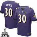Men Nike Baltimore Ravens &30 Bernard Pierce Elite Purple Team Color Super Bowl XLVII NFL Jersey