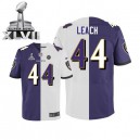 Men Nike Baltimore Ravens &44 Vonta Leach Elite Team/Road Two Tone Super Bowl XLVII NFL Jersey