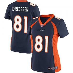 Femmes Nike Denver Broncos # 81 Joel Dreessen Élite Navy bleu alternent NFL Maillot Magasin