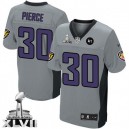 Men Nike Baltimore Ravens &30 Bernard Pierce Elite Grey Shadow Super Bowl XLVII NFL Jersey