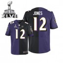 Men Nike Baltimore Ravens &12 Jacoby Jones Elite Team/Alternate Two Tone Super Bowl XLVII NFL Jersey