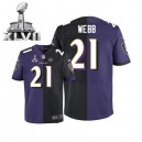 Men Nike Baltimore Ravens &21 Lardarius Webb Elite Team/Alternate Two Tone Super Bowl XLVII NFL Jersey