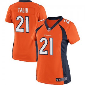 Femmes Nike Denver Broncos # 21 Aqib Talib élite Orange équipe NFL Maillot Magasin de couleur