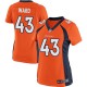 Women Nike Denver Broncos &43 T.J. Ward Elite Orange Team Color NFL Jersey