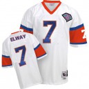 Mitchell And Ness Denver Broncos &7 John Elway White With 75TH Patch Authentic Throwback NFL Jersey