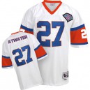 Mitchell And Ness Denver Broncos &27 Steve Atwater White With 75TH Patch Authentic Throwback NFL Jersey