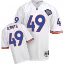 Mitchell And Ness Denver Broncos &49 Dennis Smith White Authentic Throwback NFL Jersey