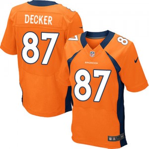 Hommes Nike Denver Broncos # 87 Eric Decker élite Orange équipe NFL Maillot Magasin de couleur