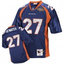 Mitchell And Ness Denver Broncos &27 Steve Atwater Navy Blue Super Bowl Patch Authentic Throwback NFL Jersey
