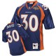 Mitchell And Ness Denver Broncos &30 Terrell Davis Navy Blue Super Bowl Patch Authentic Throwback NFL Jersey