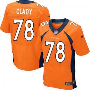 Hommes Nike Denver Broncos # 78 Ryan Clady élite Orange équipe NFL Maillot Magasin de couleur