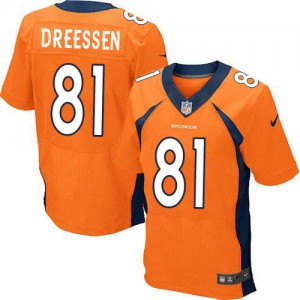 Hommes Nike Denver Broncos # 81 Joel Dreessen Élite Orange couleur NFL maillot de Team