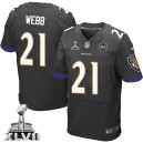 Men Nike Baltimore Ravens &21 Lardarius Webb Elite Black Alternate Super Bowl XLVII NFL Jersey