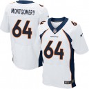 Men Nike Denver Broncos &64 Will Montgomery Elite White NFL Jersey