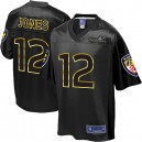 Men Nike Baltimore Ravens &12 Jacoby Jones Elite Black Super Bowl XLVII Champions NFL Jersey