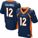Men Nike Denver Broncos &12 Andre Caldwell Elite Navy Blue Alternate NFL Jersey
