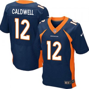 Hommes Nike Denver Broncos # 12 Andre Caldwell élite Navy bleu alternent NFL Maillot Magasin