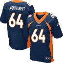Men Nike Denver Broncos &64 Will Montgomery Elite Navy Blue Alternate NFL Jersey