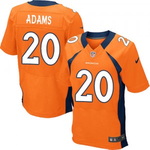Hommes Nike Denver Broncos # 20 Mike Adams élite Orange équipe NFL Maillot Magasin de couleur