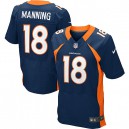 Men Nike Denver Broncos &18 Peyton Manning Elite Navy Blue Alternate NFL Jersey