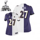 Women Nike Baltimore Ravens &27 Ray Rice Elite Team/Road Two Tone Super Bowl XLVII NFL Jersey