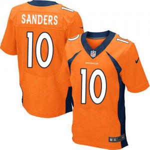 Hommes Nike Denver Broncos # 10 Emmanuel Sanders élite équipe Orange couleur NFL Maillot Magasin