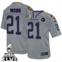 Men Nike Baltimore Ravens &21 Lardarius Webb Elite Lights Out Grey Super Bowl XLVII NFL Jersey