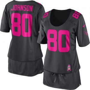 Femmes Nike Houston Texans # 80 Andre Johnson élite Dark Gris Breast Cancer Awareness NFL Maillot Magasin