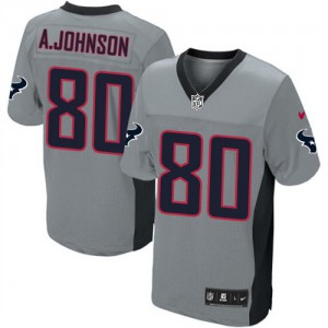 Hommes Nike Houston Texans # 80 Andre Johnson élite gris ombre NFL Maillot Magasin