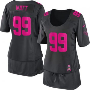 Femmes Nike Houston Texans # 99 Watt J.J. élite Dark Gris Breast Cancer Awareness NFL Maillot Magasin