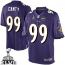 Youth Nike Baltimore Ravens &99 Chris Canty Elite Purple Team Color Super Bowl XLVII NFL Jersey